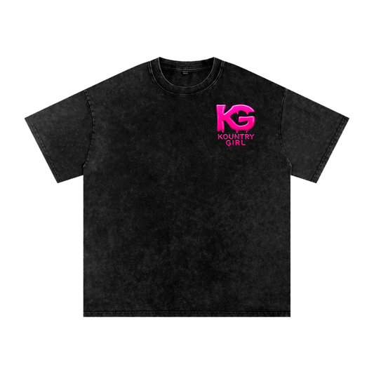 Snow Washed Oversized Cotton T-Shirt