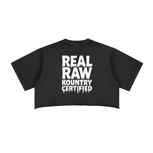 Snow Washed Raw Edge Crop Top