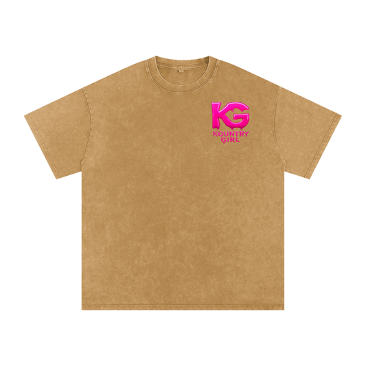 Snow Washed Oversized Cotton T-Shirt